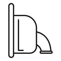 Outline icon of a pipe elbow joint vector
