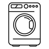 Line art illustration of a frontloading washing machine vector