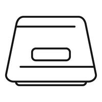 Simple line drawing of a laptop computer vector