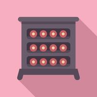 Graphic illustration of a stylized baking oven with cupcakes vector