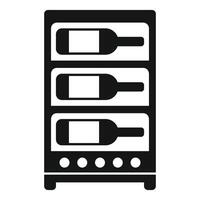 Black and white image of a modern wine cooler with bottles vector