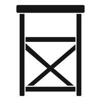 Black icon of a foldable director's chair vector