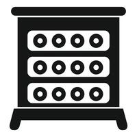 illustration of a black and white chest of drawers vector