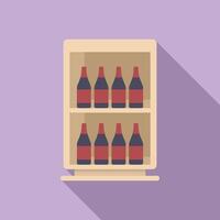 Minimalist wine rack with bottles illustration vector