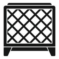 Black and white icon of a portable heater vector