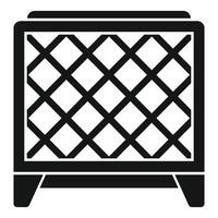 Black and white icon of a portable heater vector