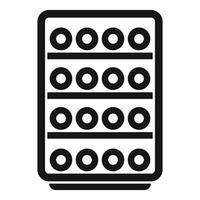 Black and white illustration of a pill blister pack vector