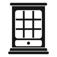 Simple black and white icon of a traditional window with panes vector