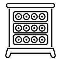 Line art illustration of a modern data server rack vector