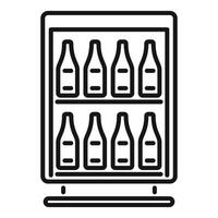 refrigerador con botellas línea icono vector