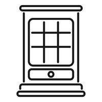 Line icon of traditional window with shutters vector