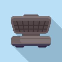 Modern waffle iron icon on blue background vector