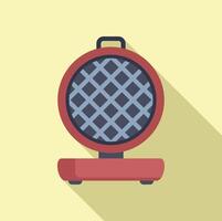 Flat design icon of a barbecue grill with a shadow, isolated on a yellow background vector