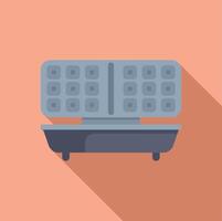 Flat design waffle iron illustration vector