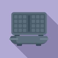 Flat design icon of waffle iron vector