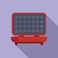 Red digital alarm clock icon on purple background vector