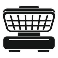 negro silueta de compras cesta icono vector