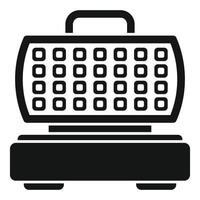 Black and white waffle iron icon vector