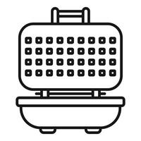 illustration of a line icon representing a closed waffle iron, isolated on white vector