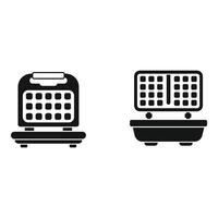 Laptop vs. Waffle iron icon set vector