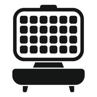 Black and white icon of a retro waffle maker vector