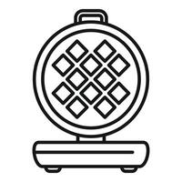 Sleek line art icon representing a waffle maker, suitable for web and app design vector