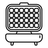 Black and white line art of a waffle iron vector