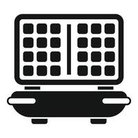 Black and white waffle maker icon vector