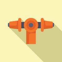 Flat design of a vibrant orange fire hydrant on a beige background vector