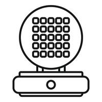 Outline icon of waffle maker vector