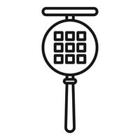 Cartoon magnifying glass with grid pattern vector