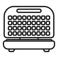 Simple black and white icon illustration of a classic typewriter vector