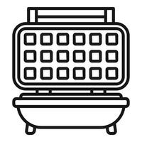 Black and white waffle iron icon vector