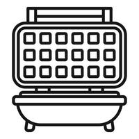 Black and white waffle iron icon vector