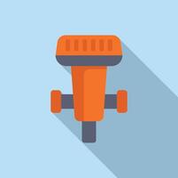 Flat design orange microphone icon vector