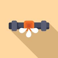 Flat design fitness dumbbell with flower vector