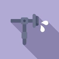 Minimalistic illustration of a leaking water tap on a purple background vector