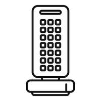 Modern office desk phone line icon vector