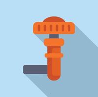 Flat design illustration of orange pipe wrench vector