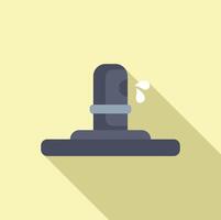 Flat design icon of water faucet with drop vector