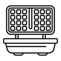 Outline icon of modern waffle maker vector