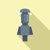 Flat design illustration of a robot chef with a toque on a yellow background vector
