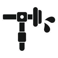 Black and white icon of a dripping tap, symbolizing water waste vector