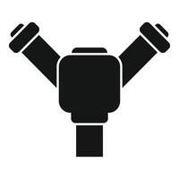 Black silhouette of bicycle handlebars on white background vector