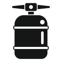 Black silhouette of a camping gas canister icon vector