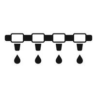 Black and white icon of a water filtration process with droplets vector