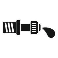 Black and white icon of a fire hose nozzle, perfect for safety and emergency designs vector