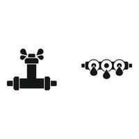 Water tap and droplets symbols vector