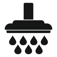 Showerhead icon with water drops vector