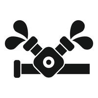 Black and white plumbing icon with wrenches vector